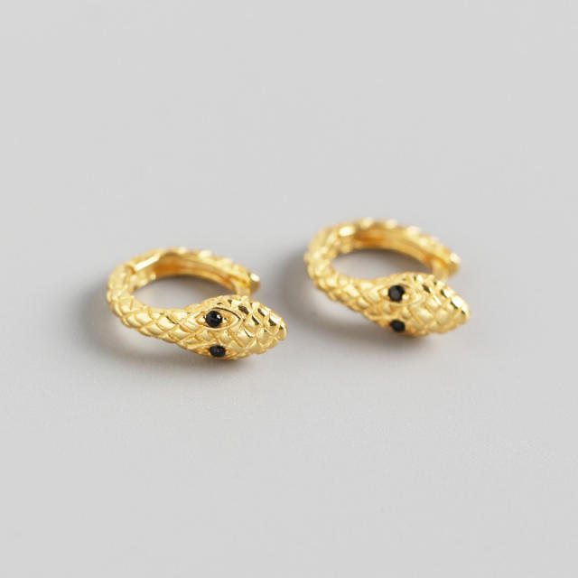 S925 snake huggie earrings