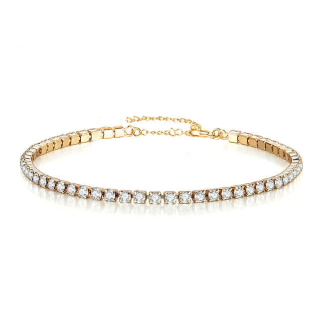 Delicate stainless steel tennis bracelet diamond bracelet