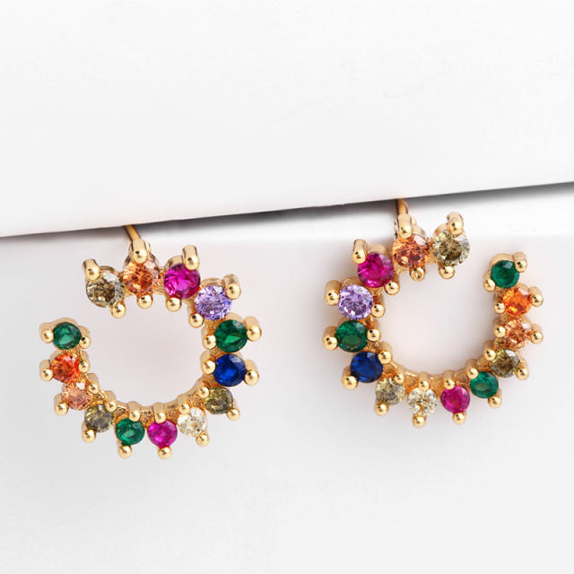 Fashion Color zircon ring earrings