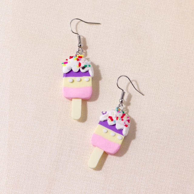 Ice cream pendant earrings