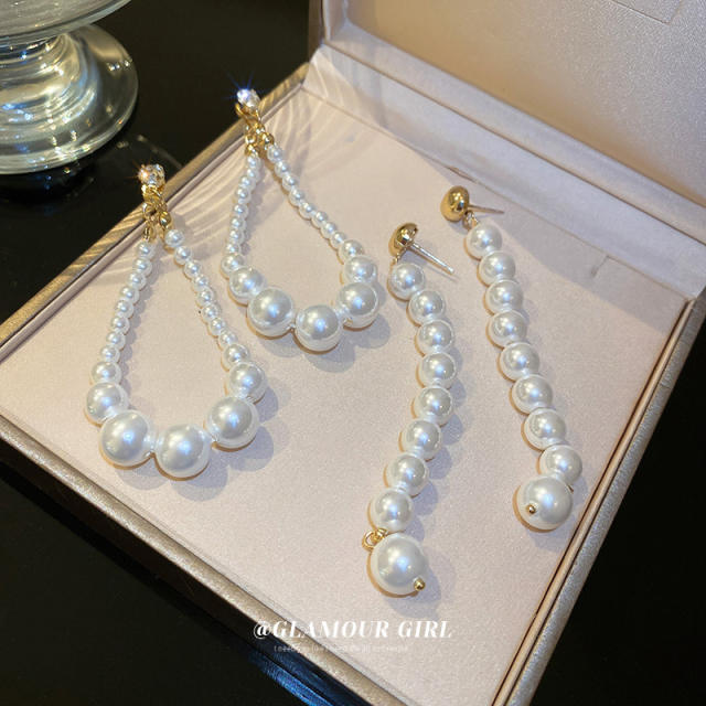 Pearl long earrings