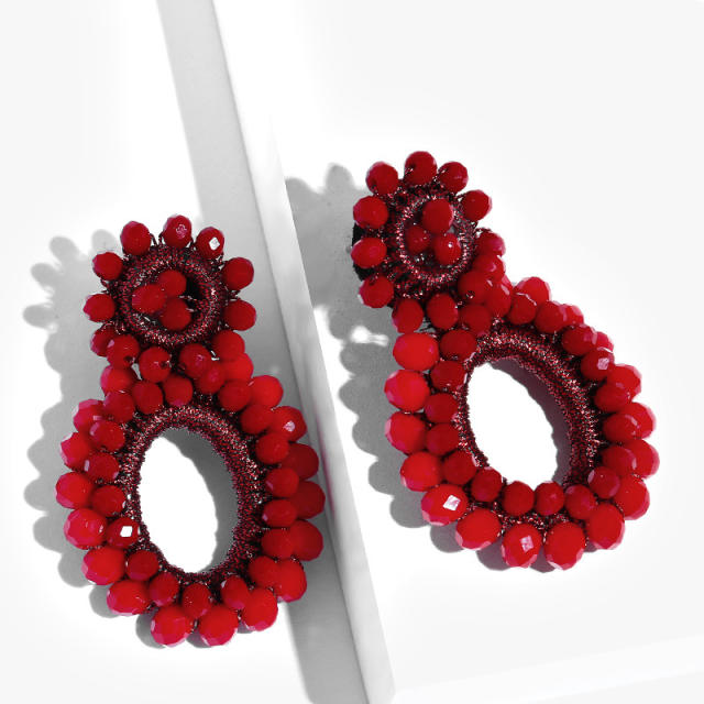 Bohemian style Oval seed bead earrings