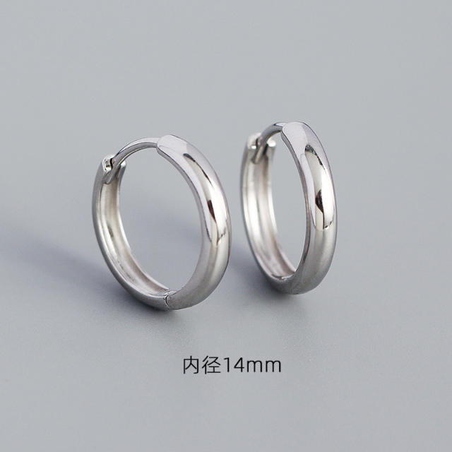 S925 concise huggie earrings