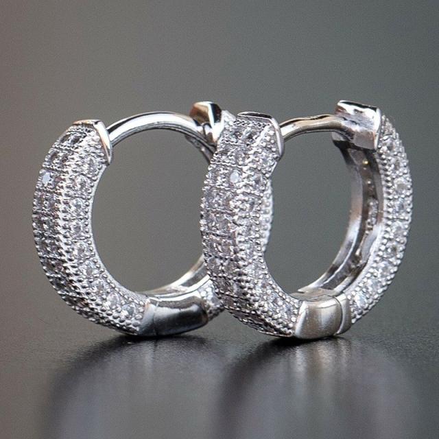 Diamond huggie earrings