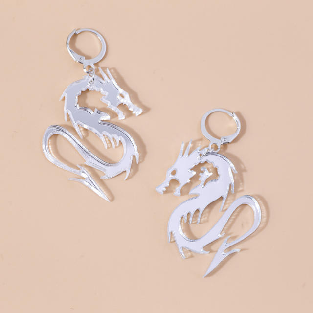 Chinese dragon pendant earrings