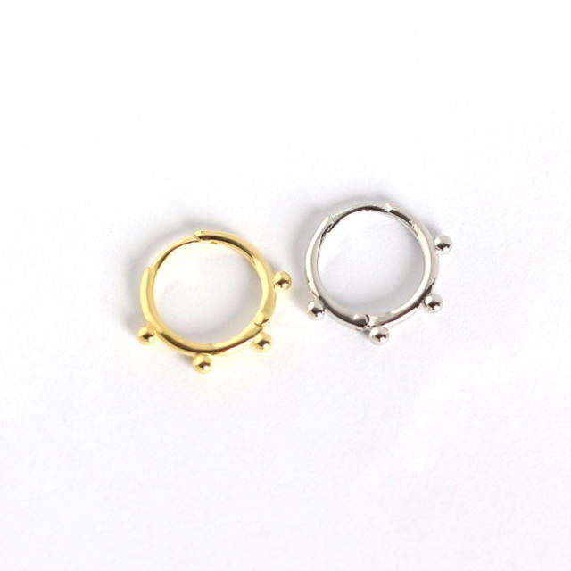 S925 hoop huggie earrings