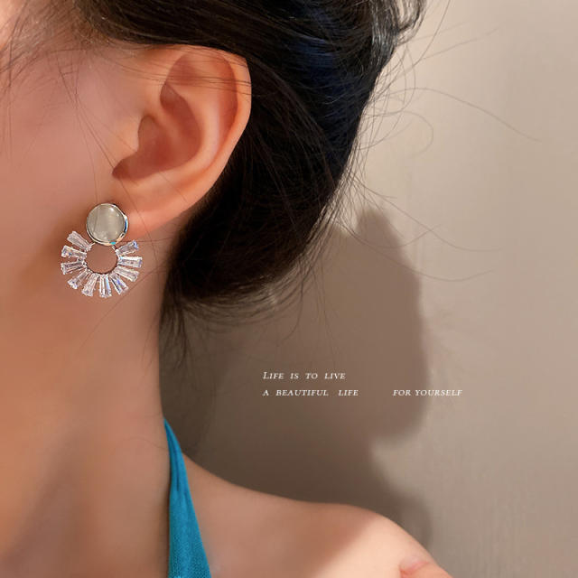 925 sterling silver needle opal stone earrings