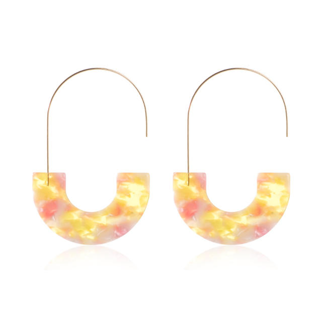 Semicircle acrylic pendant earrings