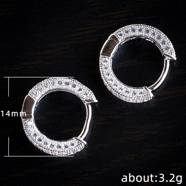 Diamond huggie earrings