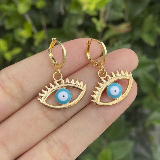 Evil eye pendant earrings