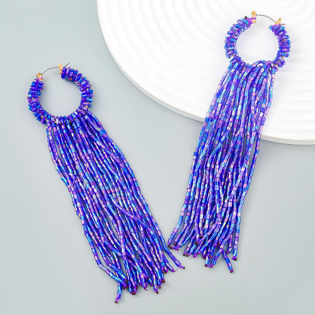 Boho vintage braid tassel earrings