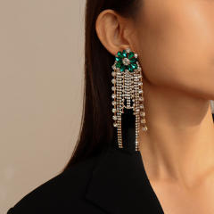 Tassel rhinestone drop earrings