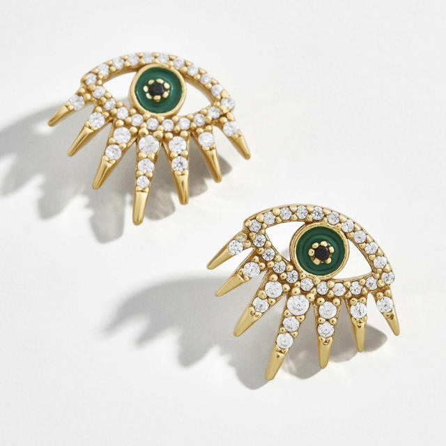 Evil eye rhinestone earrings set