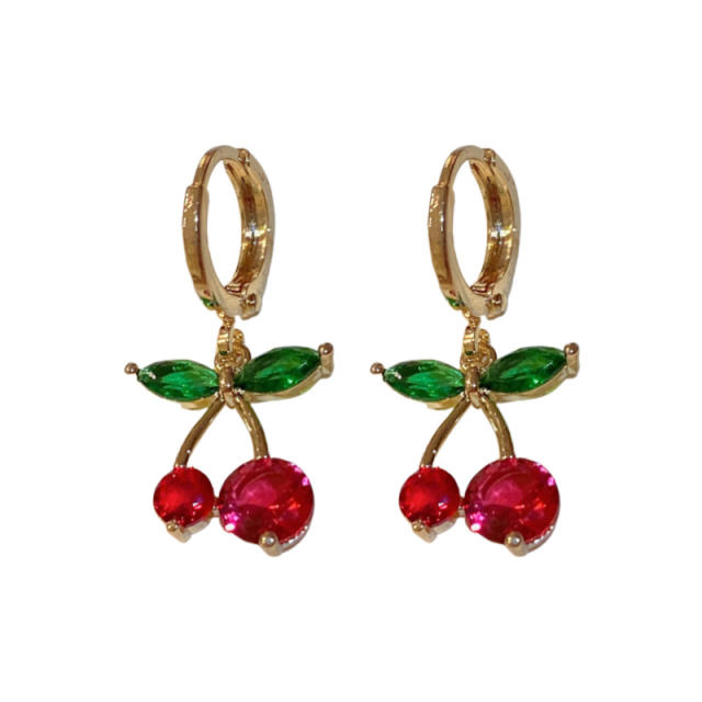Sweet cherry huggie earrings