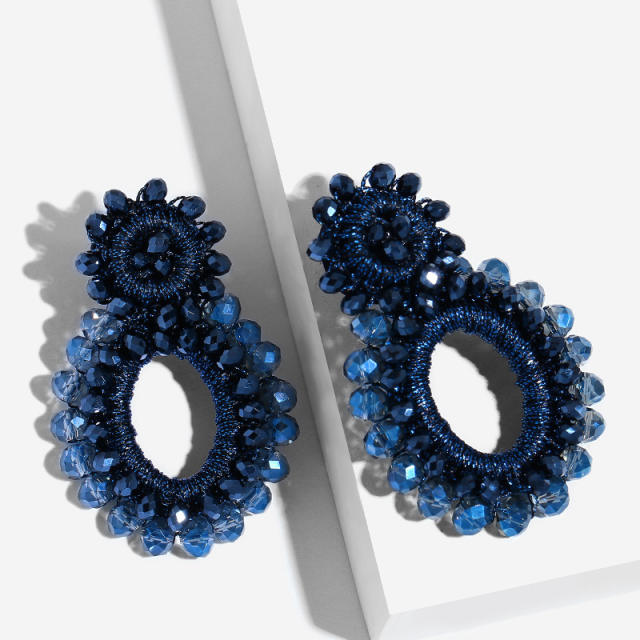 Bohemian style Oval seed bead earrings