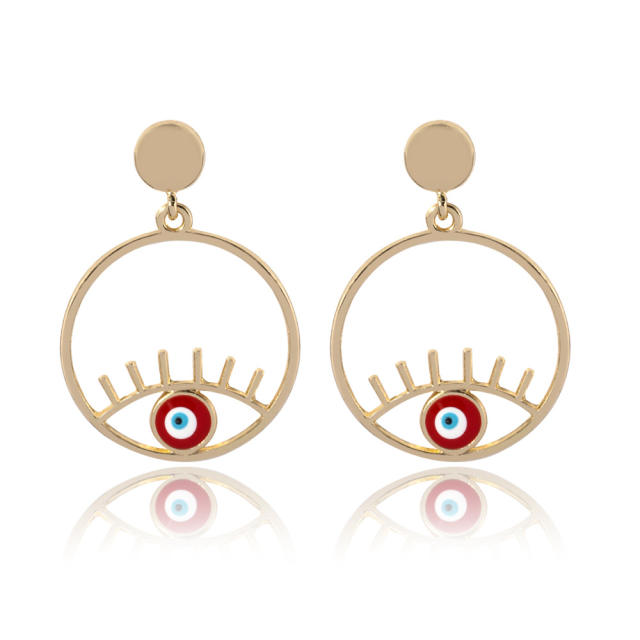 Eye hoop earrings