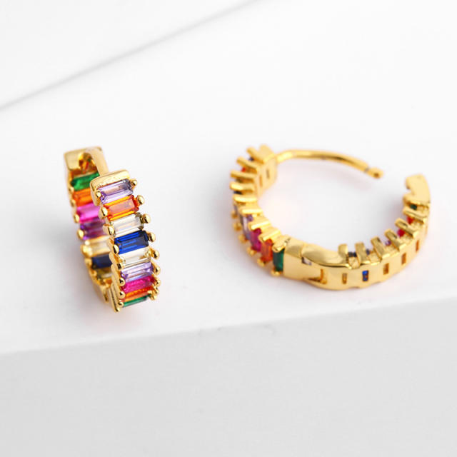 Fashion Color zircon ring earrings