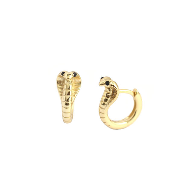S925 unique snake huggie earrings