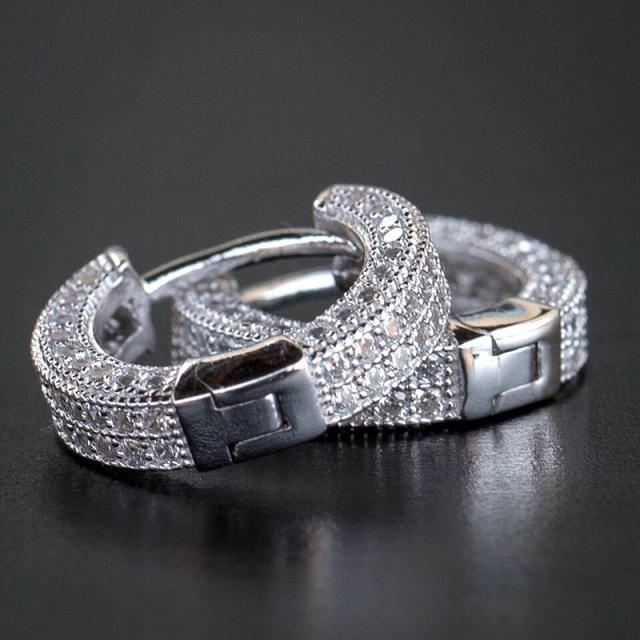 Diamond huggie earrings