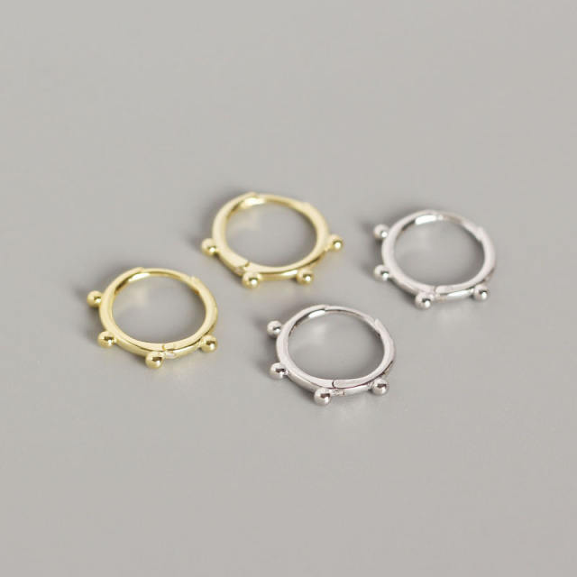 S925 hoop huggie earrings