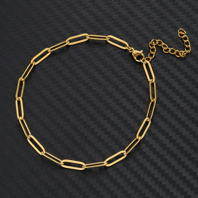 Korean fashion paperclip chain stainless steel bracelet