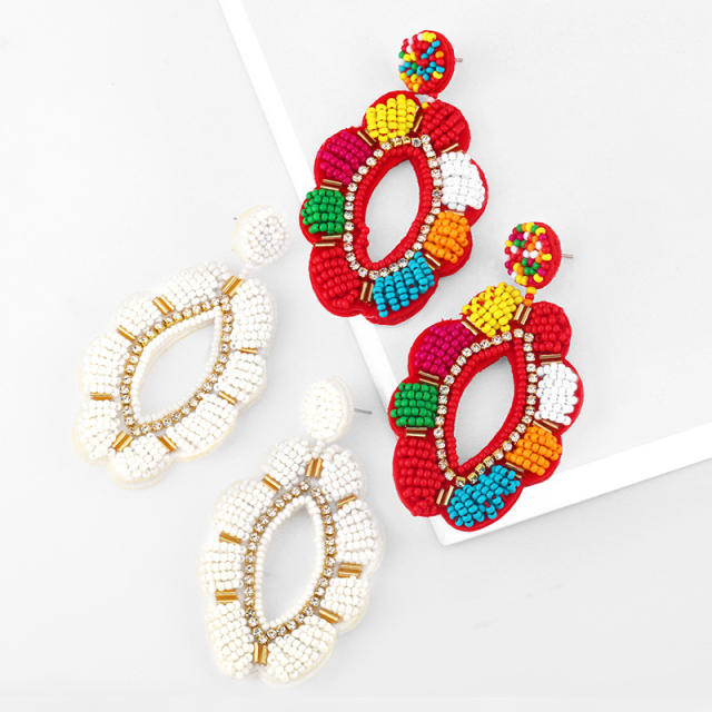 Fashion colorful seed bead bohemian earrings