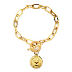 Hiphop stainless steel chain bracelet toggle bracelet