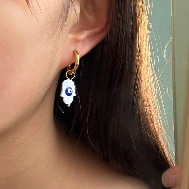 Hansa hand unique huggie earrings