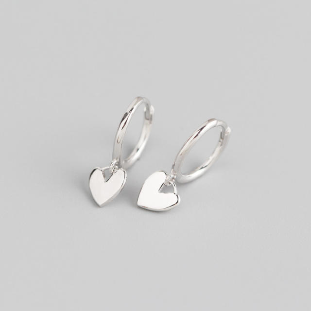 Tiny heart S925 huggie earrings