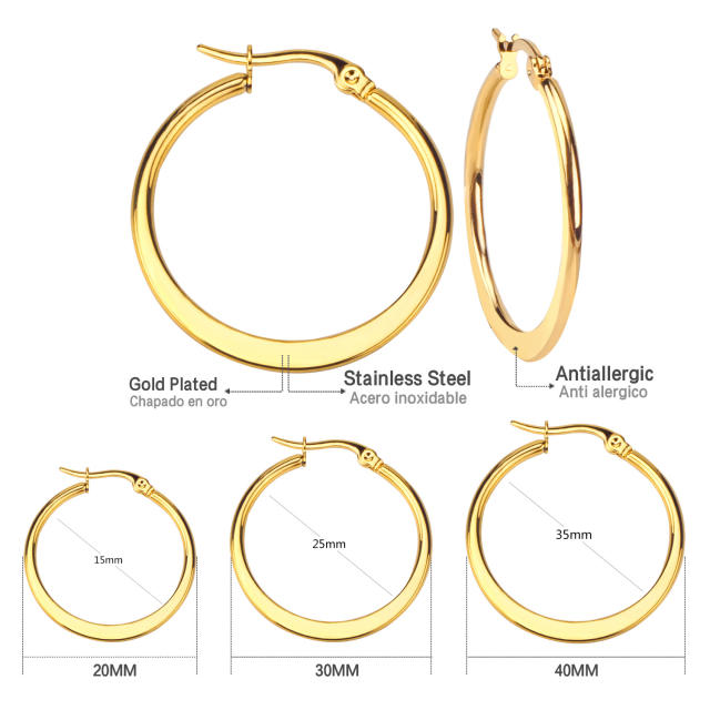 Occident fashion heart stainless steel earrings hoop earrings