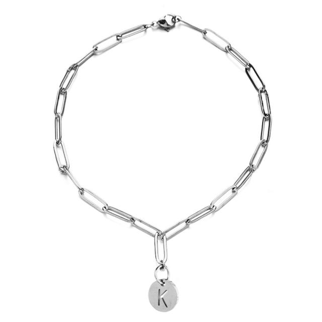 INS stainless steel chain bracelet initial bracelet