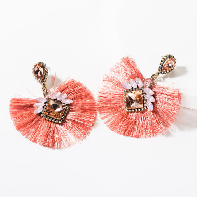 Diamond tassel earrings