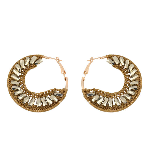 Bohemian ethnic style ring seed bead earrings