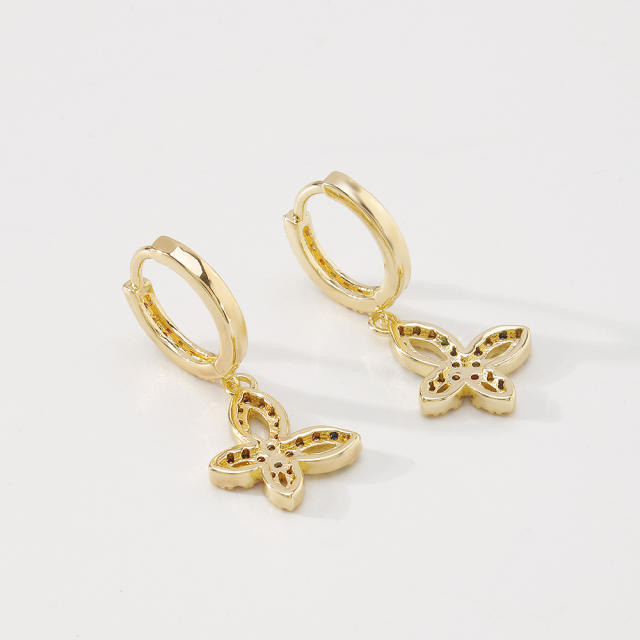Butterfly huggie earrings