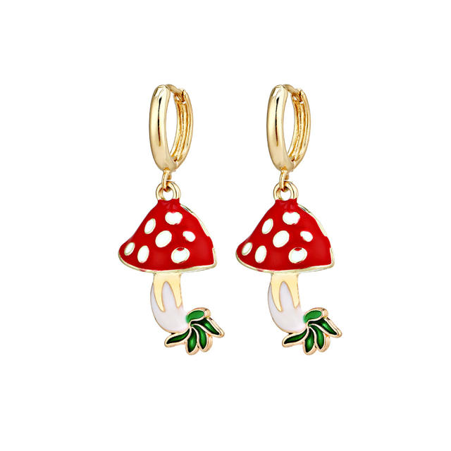 Mushroom pendant earrings