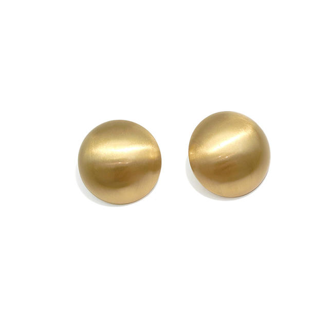 925 silver needle exaggerated round ear studs