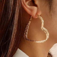 Heart-shaped multi-layer earrings