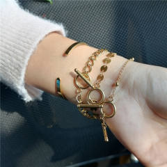 Korean fashion stainless steel bracelet toggle bracelet