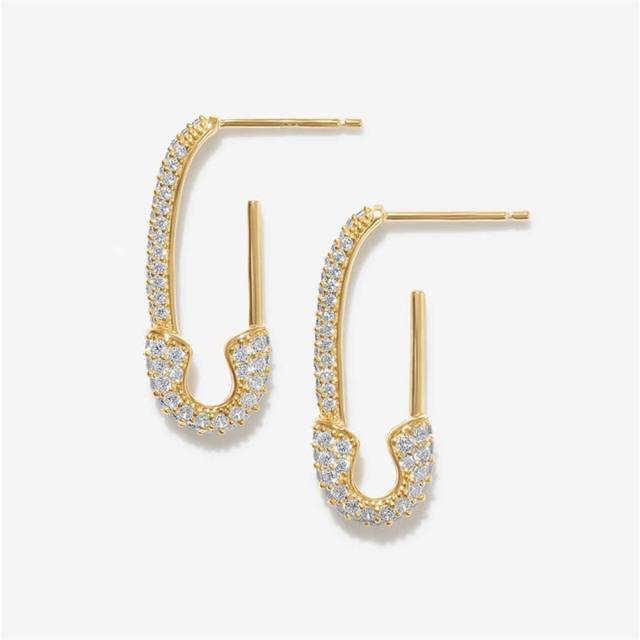 U-shaped rhinestone studs