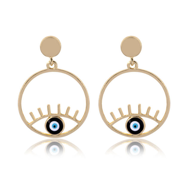 Eye hoop earrings