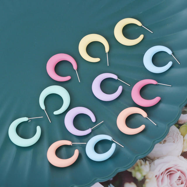 Macaron color star earrings