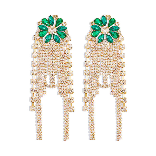 Tassel rhinestone drop earrings