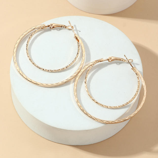 Double-layer hoop earrings