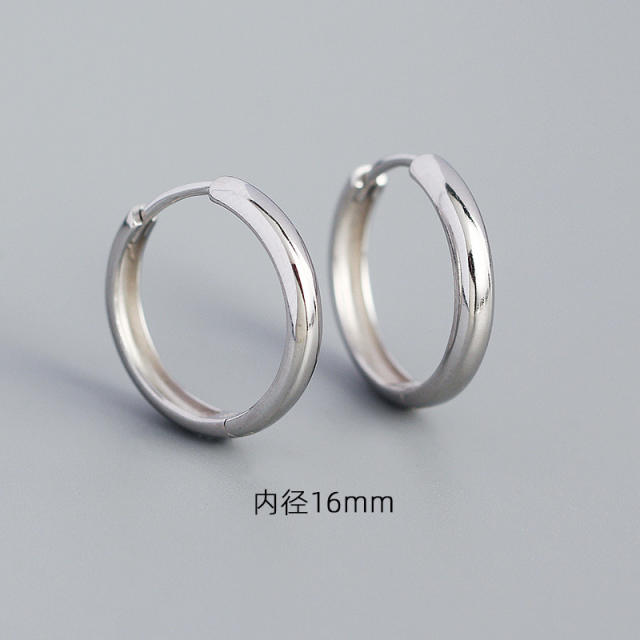 S925 concise huggie earrings