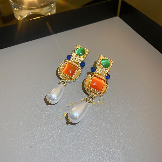 Boho colored geometric earrings