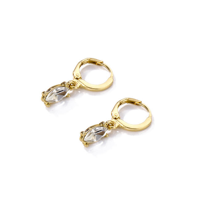 Drop-shaped gem earrings