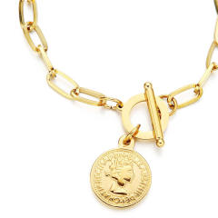 Hiphop stainless steel chain bracelet toggle bracelet
