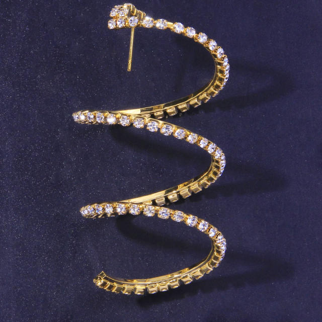 Diamond sprial snake earrings
