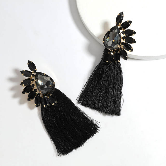 Diamond long tassel earrings Bohemian