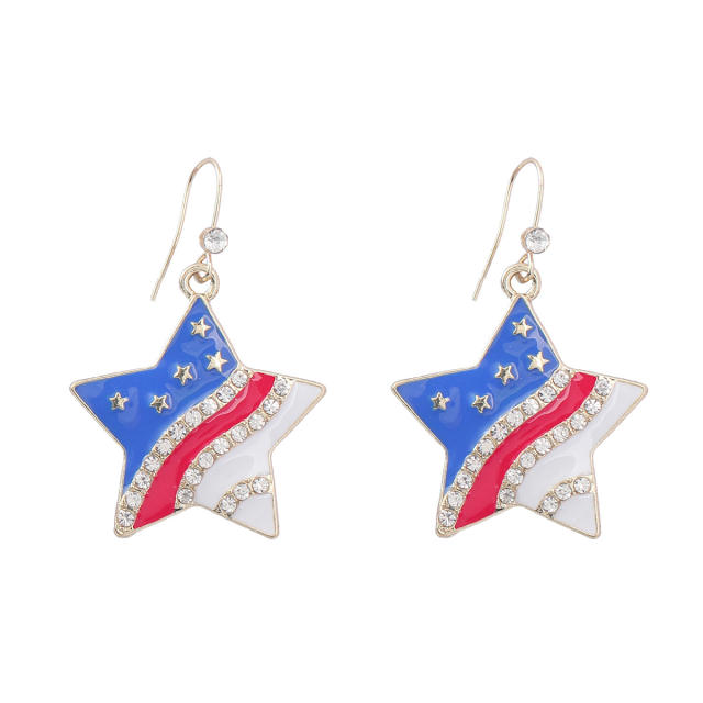 Boho star shaped diamond earrings
